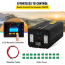 VEVOR Onduleur Onde Sinusoïdale Modifiée 5000 W CC 12 V vers CA 110 V Écran LCD - image 6
