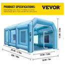 VEVOR Cabine de Peinture Gonflable 10x5x3,5 m, Tente Pulvérisation Gonflable pour Voiture, avec 2 Souffleurs et Système de Filtration, Portable, Station de Travail de Peinture Automobile, Garage - image 8
