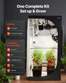 VEVOR Chambre de Culture 100x100x200 cm Tente de Culture Kit Complet avec Éclairage LED Spectre Complet, Système Ventilation, Mylar 600D Hautement Réfléchissant, pour Plantes Intérieur Fleurs Légumes - image 3