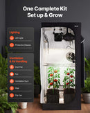 VEVOR Chambre de Culture, 80x80x180 cm, Tente de Culture Kit Complet, avec Éclairage LED Spectre Complet, Système Ventilation, Mylar 600D Hautement Réfléchissant, pour Plantes Intérieur Fleurs Légumes - image 3