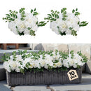 VEVOR Boules de Fleurs Artificielles Lot de 10 Diamètre Max 45 cm Compositions Roses Blanches Artificielles, Fausses Fleurs Décoratives pour Centres de Table, Mariages, Saint-Valentin, Déco Intérieur - image 2