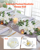 VEVOR Boules de Fleurs Artificielles Lot de 10 Diamètre Max 45 cm Compositions Roses Blanches Artificielles, Fausses Fleurs Décoratives pour Centres de Table, Mariages, Saint-Valentin, Déco Intérieur - image 3