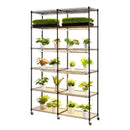 VEVOR Support Plantes Intérieur avec Lampe de Croissance, Étagère Plantes 6 Niveaux en Métal, Double Rangée, Hauteur 180 cm, 200 W, avec Roulettes, Minuterie, Meuble Présentoir pour Pots de Fleurs - image 10
