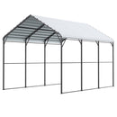 VEVOR Abri de voiture en métal robuste, 3 x 4,5 m, abri de garage extérieur avec cadre et toit en acier galvanisé, auvent pour voiture multi-usage avec parois latérales amovibles, pour pick-up, bateau - image 10