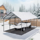 VEVOR Abri de voiture en métal robuste, 3,6 x 6 m, abri de garage extérieur avec cadre et toit en acier galvanisé, auvent pour voiture multi-usage avec parois latérales amovibles, pour pick-up, bateau - image 9