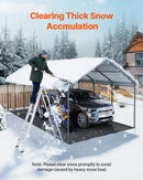 VEVOR Abri de voiture en métal robuste, 4 x 8 m, abri de garage extérieur avec cadre et toit en acier galvanisé, auvent pour voiture multi-usage avec parois latérales amovibles, pour pick-up, bateau - image 5