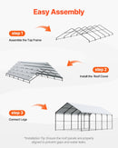 VEVOR Abri de voiture en métal robuste, 4 x 8 m, abri de garage extérieur avec cadre et toit en acier galvanisé, auvent pour voiture multi-usage avec parois latérales amovibles, pour pick-up, bateau - image 7
