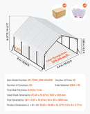 VEVOR Carport, 5,8 x 6 m, Abri de Voiture Métal Robuste, Abri Garage Extérieur avec Cadre Toit en Acier, Parois Latérales Amovibles, Auvent Stockage d'Auto pour Pick-up, Bateaux, Camions, Tracteurs - image 8