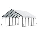 VEVOR Carport, 5,8x7,45 m, Abri de Voiture Métal Robuste, Abri Garage Extérieur avec Cadre Toit en Acier, Parois Latérales Amovibles, Auvent Stockage d'Auto pour Pick-up, Bateau, Camions, Tracteurs - image 10