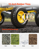 VEVOR Chariot Jardin Acier 635 kg Chariot Transport Robuste Jaune et Noir, pour Fermes, Entrepôts, 2 en 1 Remorque ou Tractable en Métal, avec 4 Pneus Tout-terrain 33 cm, Côtés Amovibles, Poignée 180° - image 6