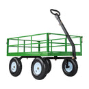 VEVOR Chariot de Jardin Acier 544 kg Chariot Transport Robuste Noir et Vert, pour Fermes, Entrepôts, 2 en 1 Remorque ou Tractable Métal, avec 4 Pneus Tout-terrain 33 cm, Côtés Amovibles, Poignée 180° - image 10
