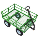 VEVOR Chariot de Jardin Acier 544 kg Chariot Transport Robuste Noir et Vert, pour Fermes, Entrepôts, 2 en 1 Remorque ou Tractable Métal, avec 4 Pneus Tout-terrain 33 cm, Côtés Amovibles, Poignée 180° - image 11