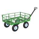 VEVOR Chariot de Jardin Acier 544 kg Chariot Transport Robuste Noir et Vert, pour Fermes, Entrepôts, 2 en 1 Remorque ou Tractable Métal, avec 4 Pneus Tout-terrain 33 cm, Côtés Amovibles, Poignée 180° - image 12