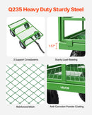 VEVOR Chariot de Jardin Acier 544 kg Chariot Transport Robuste Noir et Vert, pour Fermes, Entrepôts, 2 en 1 Remorque ou Tractable Métal, avec 4 Pneus Tout-terrain 33 cm, Côtés Amovibles, Poignée 180° - image 5
