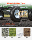 VEVOR Chariot de Jardin Acier 544 kg Chariot Transport Robuste Noir et Vert, pour Fermes, Entrepôts, 2 en 1 Remorque ou Tractable Métal, avec 4 Pneus Tout-terrain 33 cm, Côtés Amovibles, Poignée 180° - image 6