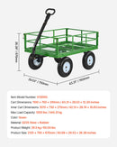 VEVOR Chariot de Jardin Acier 544 kg Chariot Transport Robuste Noir et Vert, pour Fermes, Entrepôts, 2 en 1 Remorque ou Tractable Métal, avec 4 Pneus Tout-terrain 33 cm, Côtés Amovibles, Poignée 180° - image 8