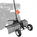 VEVOR Râteau Paysager Tracté 122 cm Râteau Déchaumeur Remorquable Compatible avec Tracteurs Utilitaires pour Entretien du Gazon, Aération de Pelouse, avec 24 Dents en Acier, Hauteur Angle Réglables - image 2