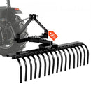 VEVOR Râteau Paysager Tracté 127 cm Râteau Déchaumeur Remorquable 3 Points pour Tracteurs Catégorie 1 Éliminer Chaume, Herbe Morte, Branches, Aérer Pelouse Gazon, Angle Réglable, 17 Dents en Acier - image 2