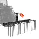 VEVOR Râteau Paysager Tracté 153 cm Râteau Déchaumeur Remorquable pour Attelage 3 Points Tracteurs Catégorie 1 Collecte Aiguilles de Pin, Paille, Feuilles, Nettoyage Jardin, 26 Dents Acier à Ressort