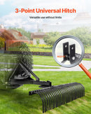 VEVOR Râteau Déchaumeur Tracté 1525 mm Déchaumeur Remorquable Attelage 3 Points, Compatible avec Tracteurs, pour Préparation du Sol, Entretien du Gazon, Aération de Pelouse, 32 Dents en Acier Robuste - image 4